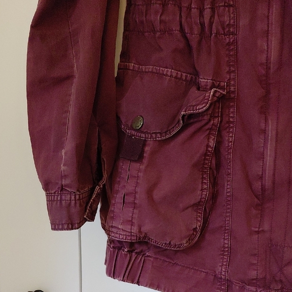 Garage Red Utility Jacket with Hood - Picture 2 of 9